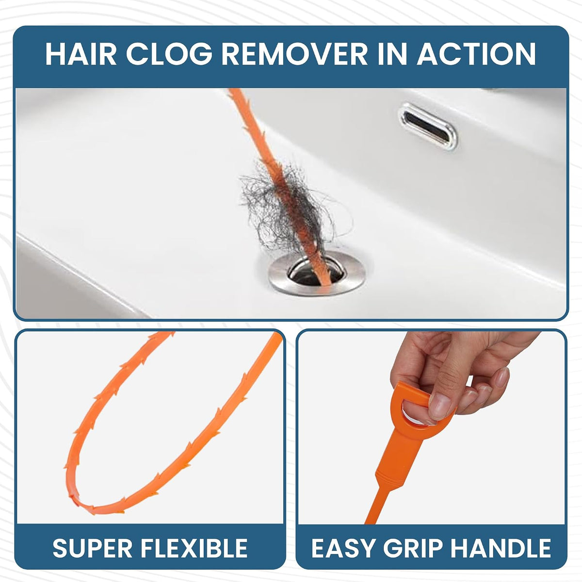 10 Pack Drain Clog Remover Kit with 79 Inch Flexible Drain Snake Tool