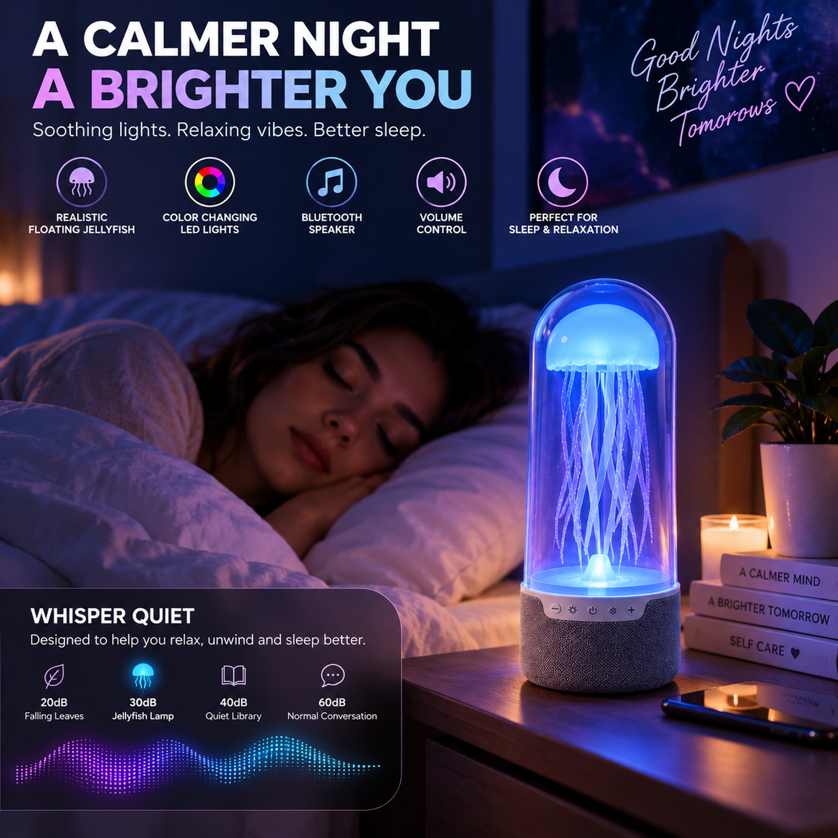 Jellyfish Mood Lamp with Bluetooth Speaker