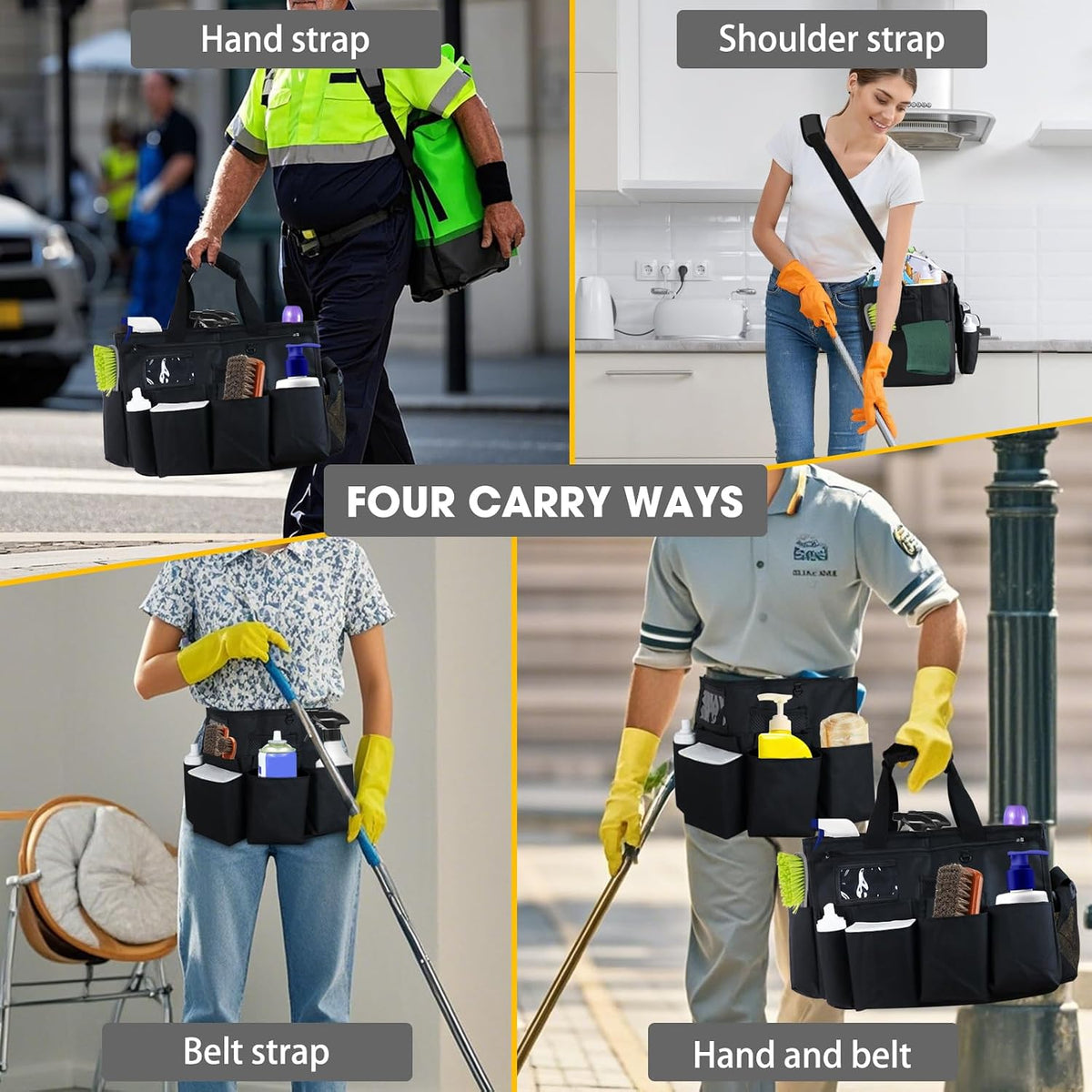 Wearable Cleaning Caddy with Adjustable Compartments