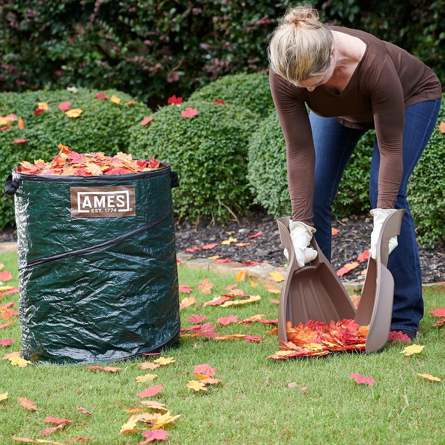 3-Piece Leaf Cleanup Kit with Collapsible Yard Bag & Garden Claws