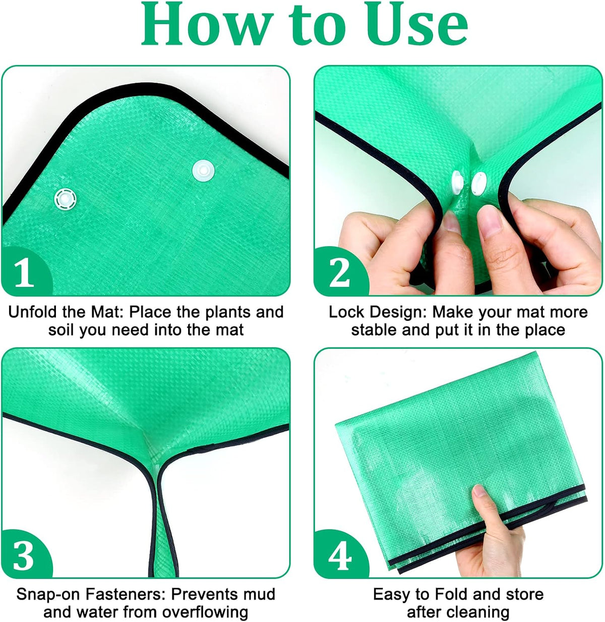 2-Pack Repotting Mats with 6 Mini Gardening Tools