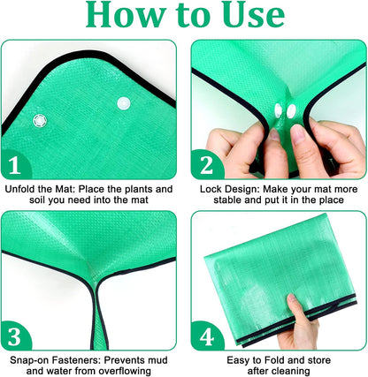 2-Pack Repotting Mats with 6 Mini Gardening Tools
