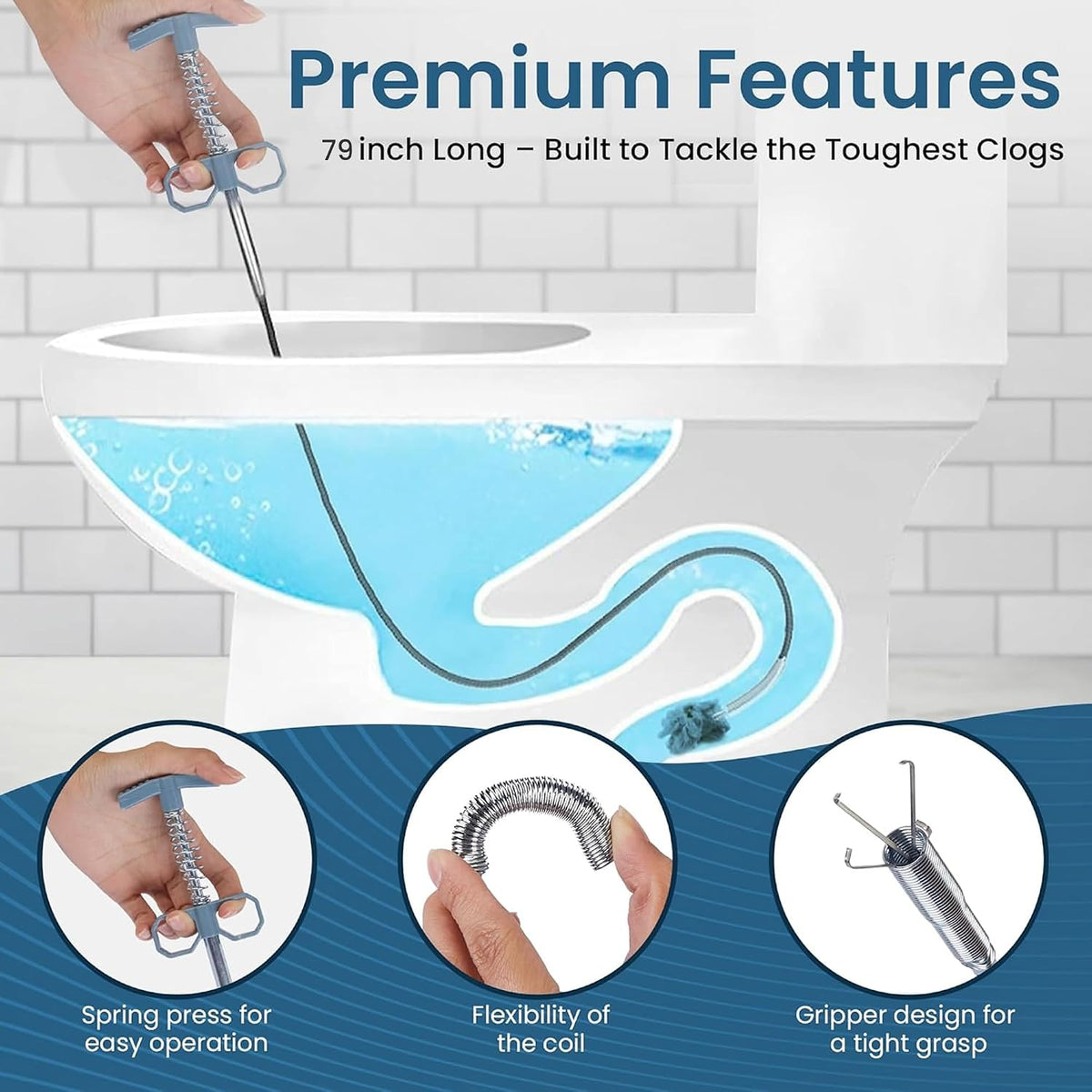 10 Pack Drain Clog Remover Kit with 79 Inch Flexible Drain Snake Tool