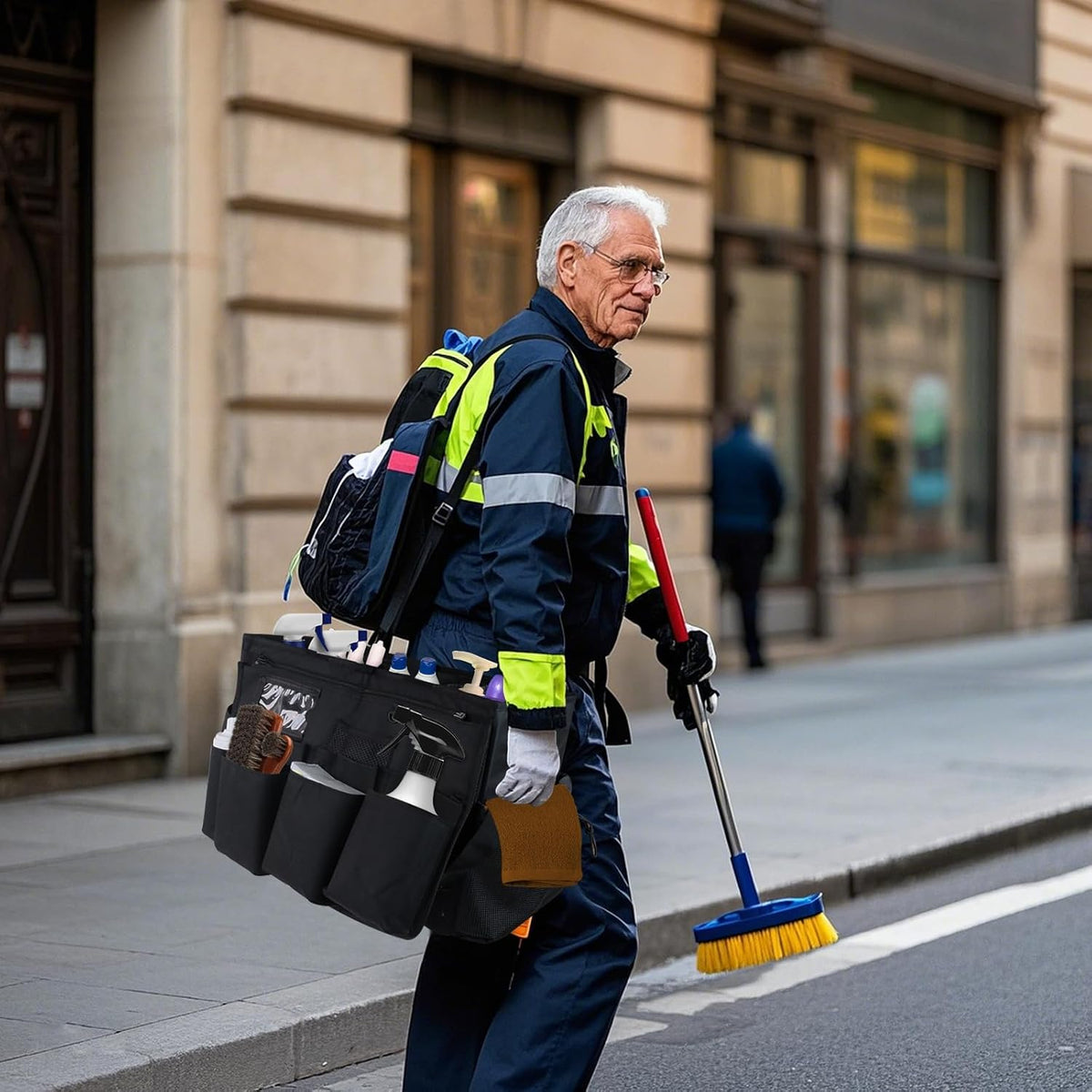 Wearable Cleaning Caddy with Adjustable Compartments