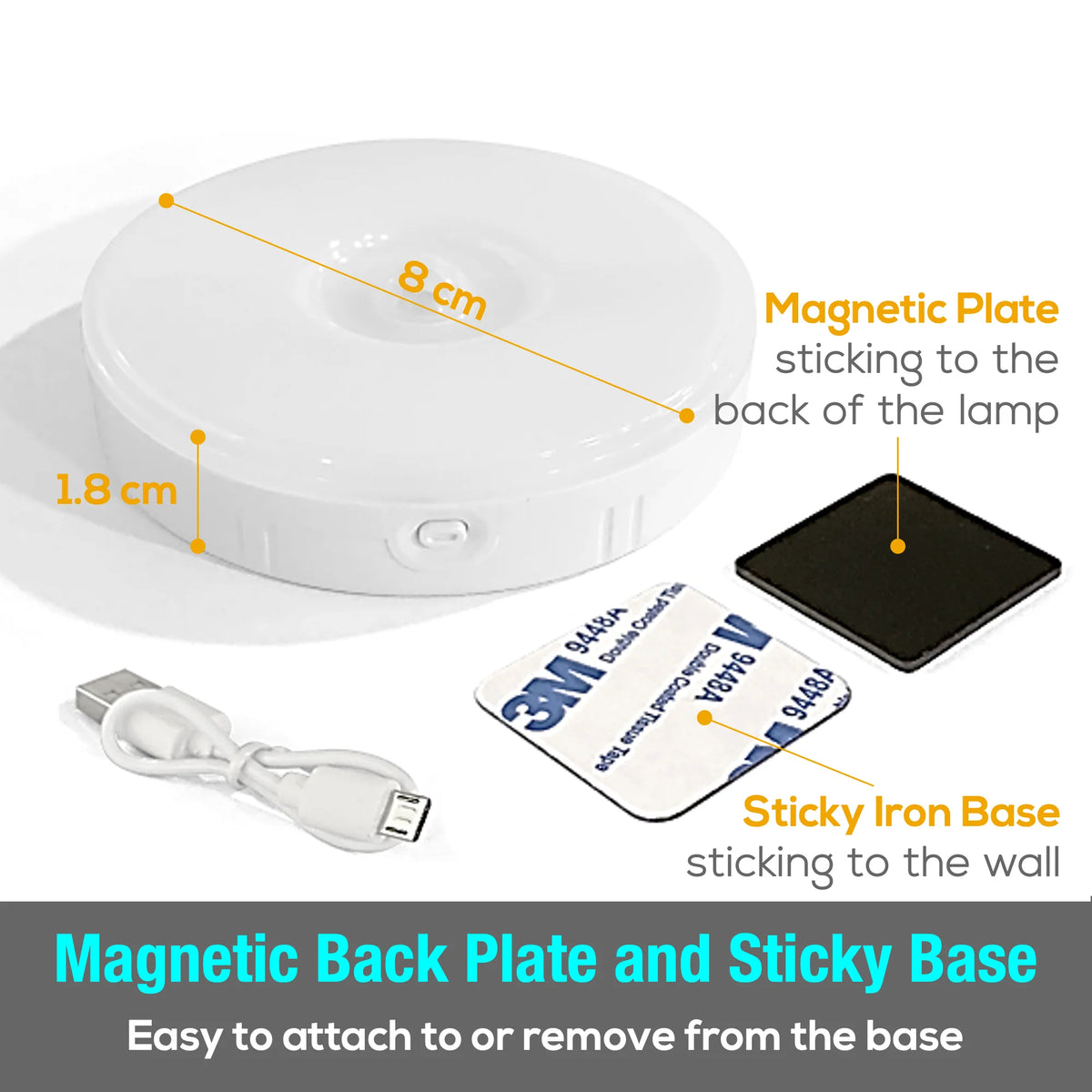 2-Pack Rechargeable Motion-Sensor Cabinet Lights