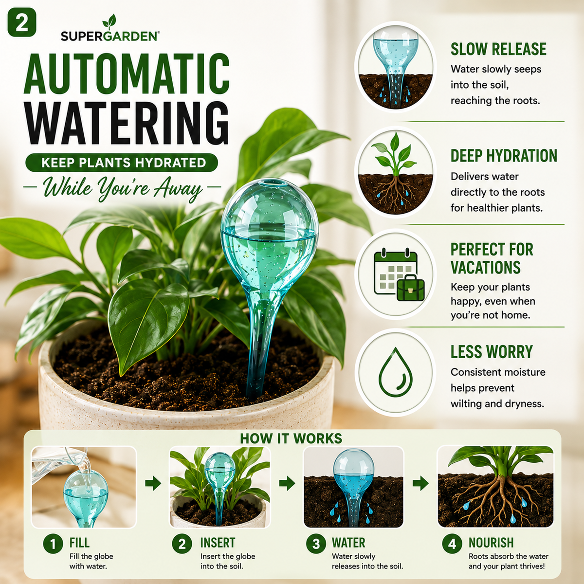 Self-Watering Plant Globes – 10 Piece Set