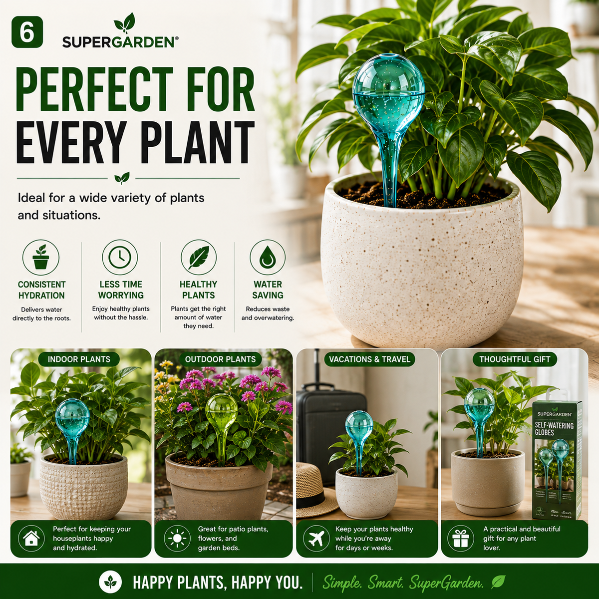 Self-Watering Plant Globes – 10 Piece Set