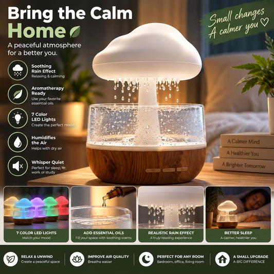 Mushroom Rain Lamp & Tabletop Fountain