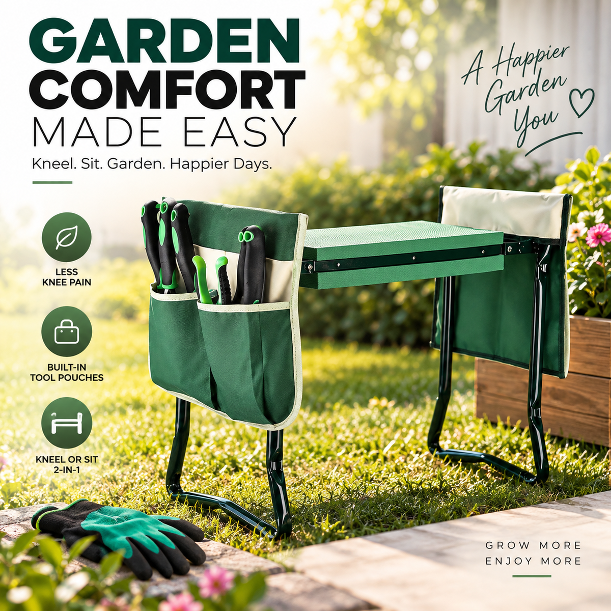 2-in-1 Folding Garden Kneeler & Seat
