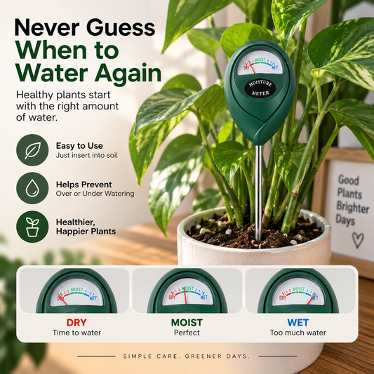 Easy-Read Soil Moisture Meter for Houseplants & Gardens