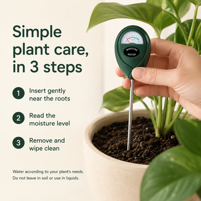 Easy-Read Soil Moisture Meter for Houseplants & Gardens