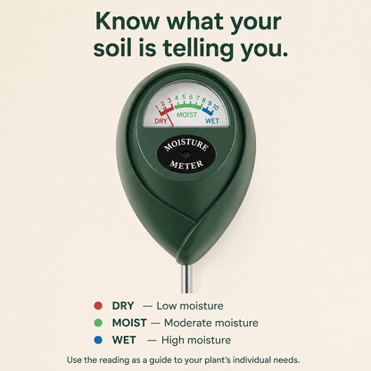 Easy-Read Soil Moisture Meter for Houseplants & Gardens