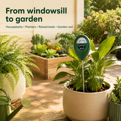 Easy-Read Soil Moisture Meter for Houseplants & Gardens