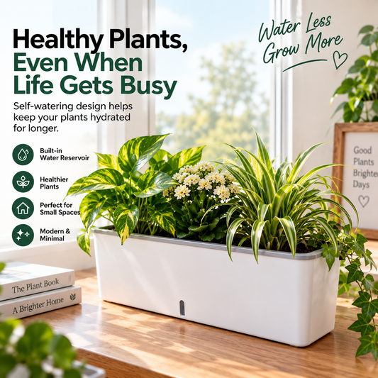Self-Watering Planter with Built-In Reservoir