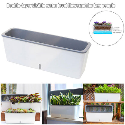 Self-Watering Planter Pot with Built-In Reservoir