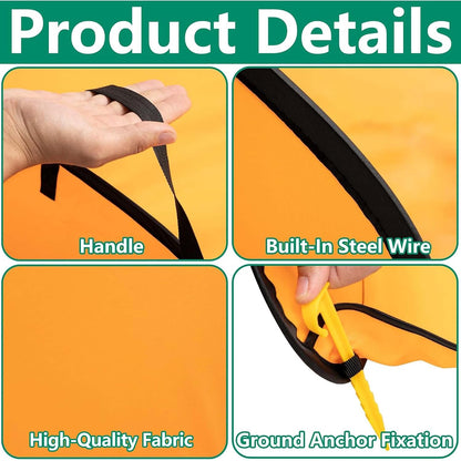 140 Gallon Pop up Leaf Collector, 2 Pcs Foldable Lawn Leaf Dustpan Bag Tool