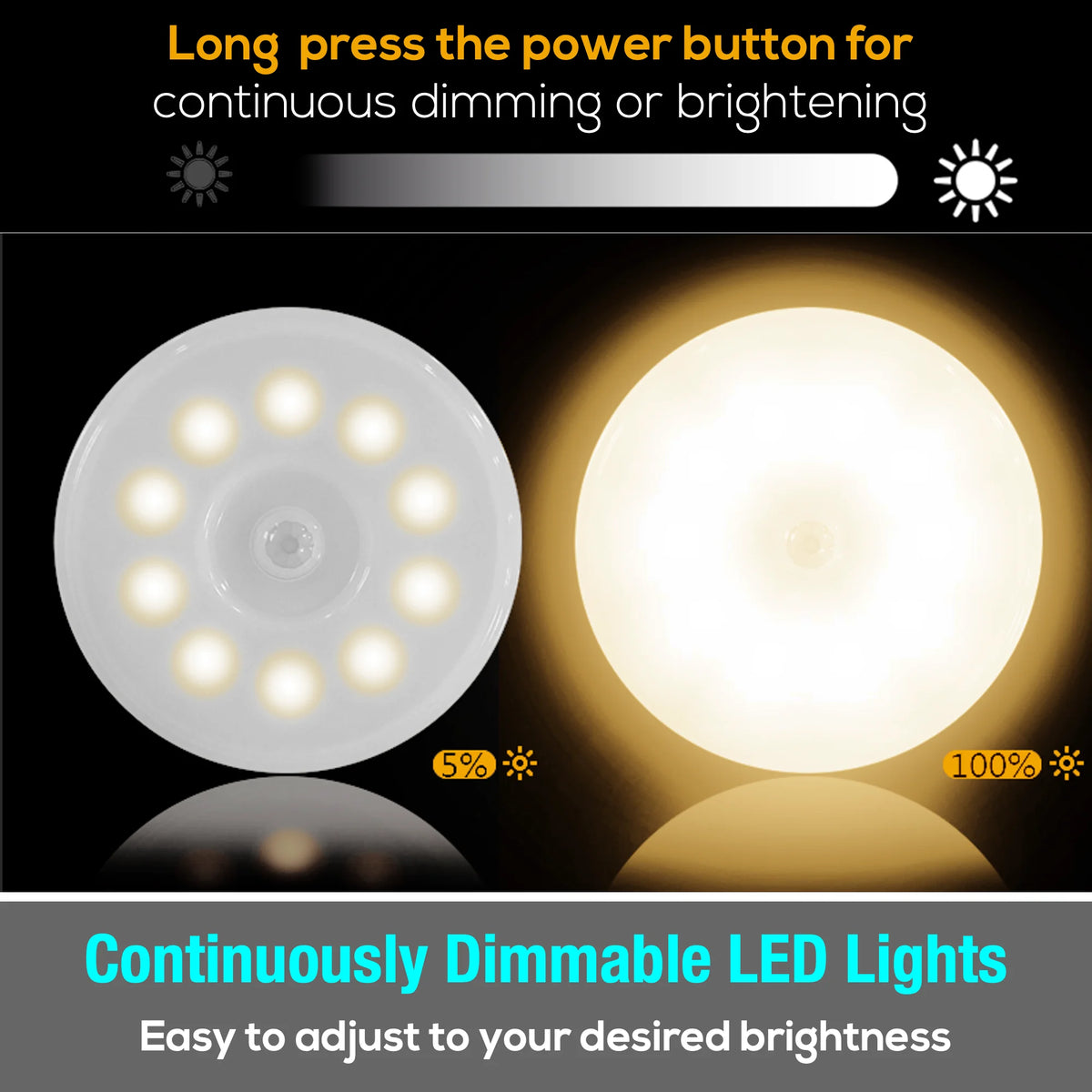 2-Pack Rechargeable Motion-Sensor Cabinet Lights