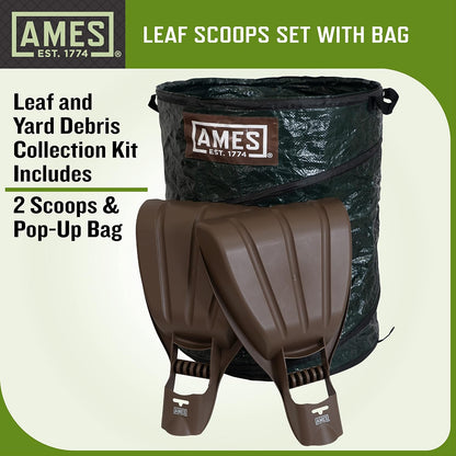 3-Piece Leaf Cleanup Kit with Collapsible Yard Bag & Garden Claws