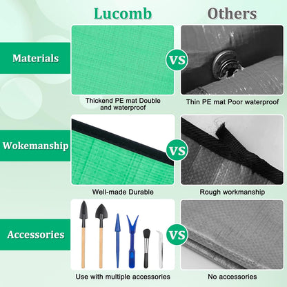 2-Pack Repotting Mats with 6 Mini Gardening Tools