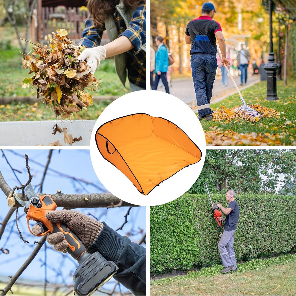 140 Gallon Pop up Leaf Collector, 2 Pcs Foldable Lawn Leaf Dustpan Bag Tool