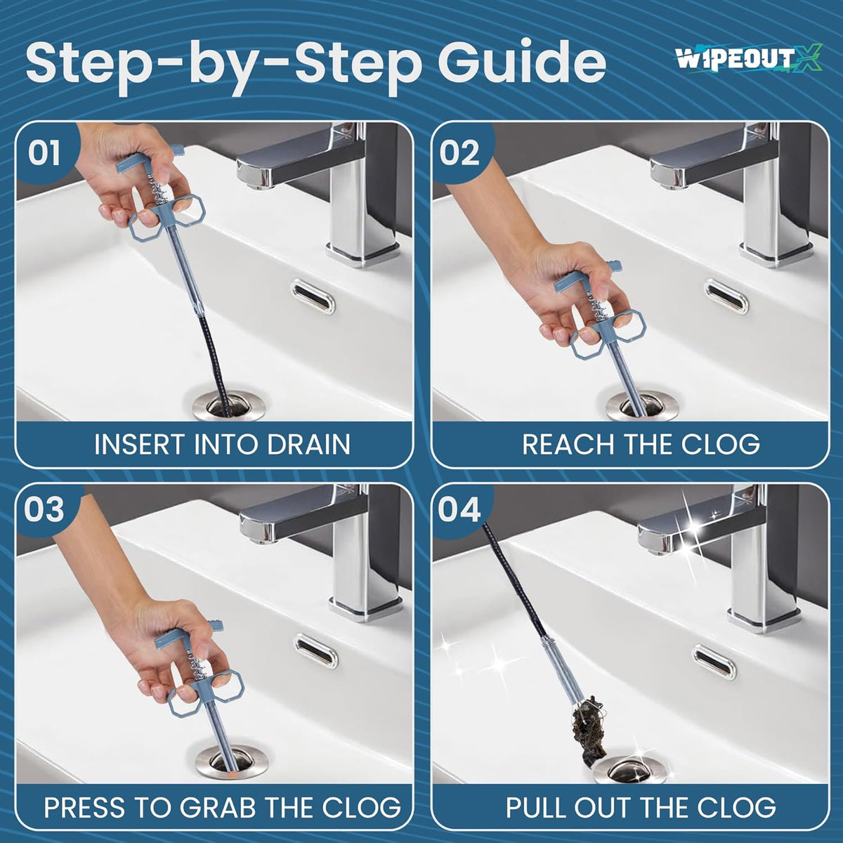 10 Pack Drain Clog Remover Kit with 79 Inch Flexible Drain Snake Tool